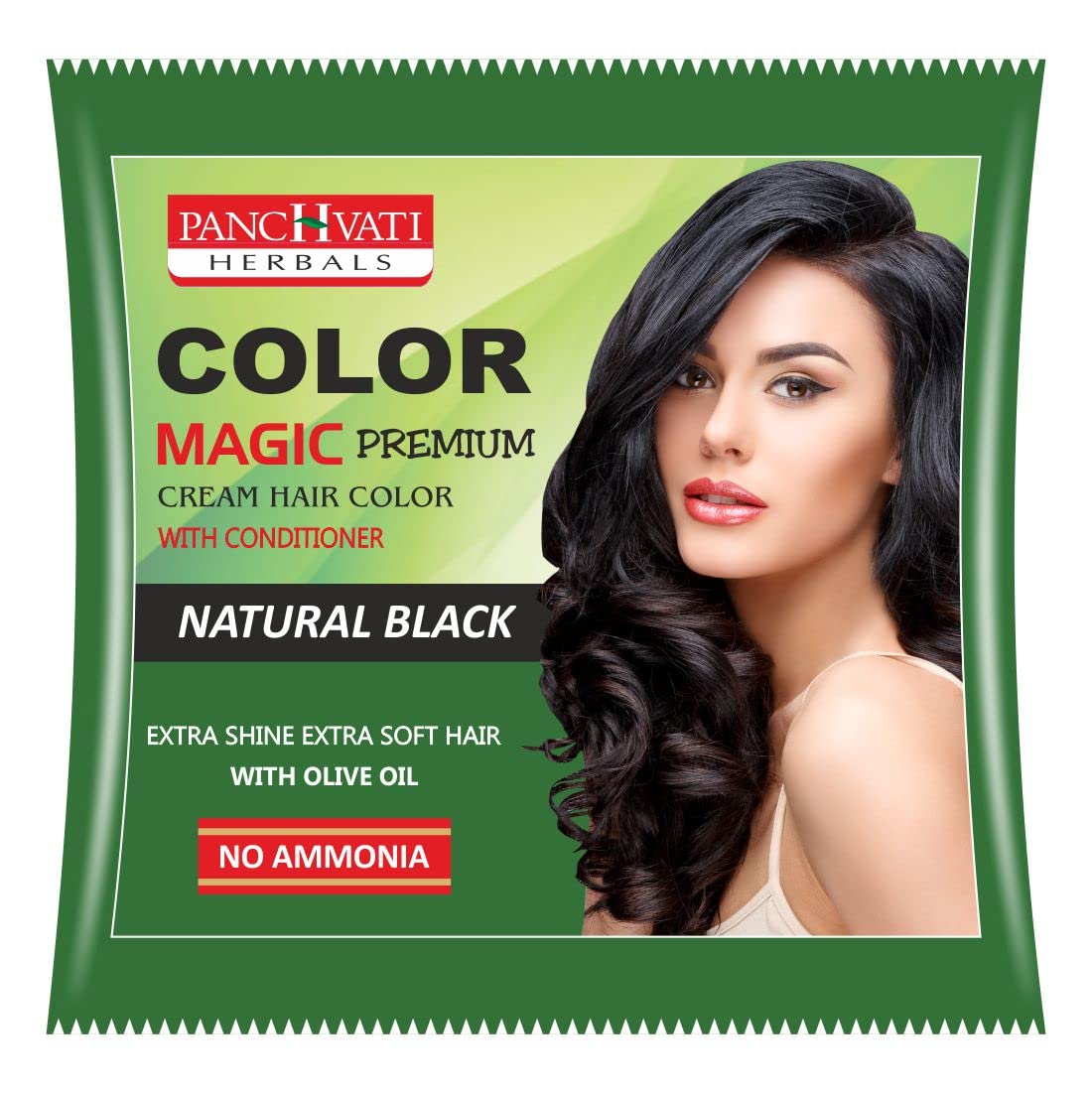 Panchvati Herbal Magic Premium Ammonia free Natural Black Hair Color with Conditioner Pack of 12 (Pouch )