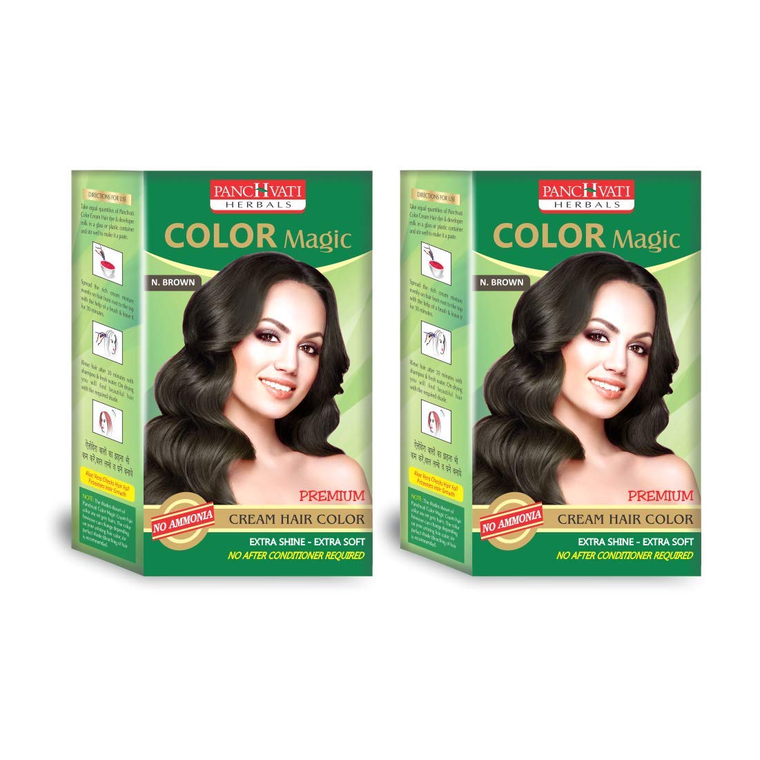 Panchvati Herbals Brown Color Magic Natural Hair Cream - Extra Soft Cream Hair Color 100 gm (Pack of 2)