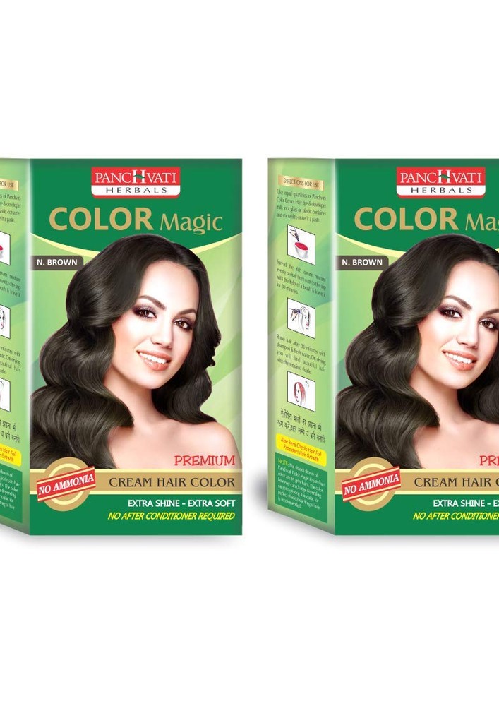 Panchvati Herbals Brown Color Magic Natural Hair Cream - Extra Soft Cream Hair Color 100 Gm (pack Of 2)