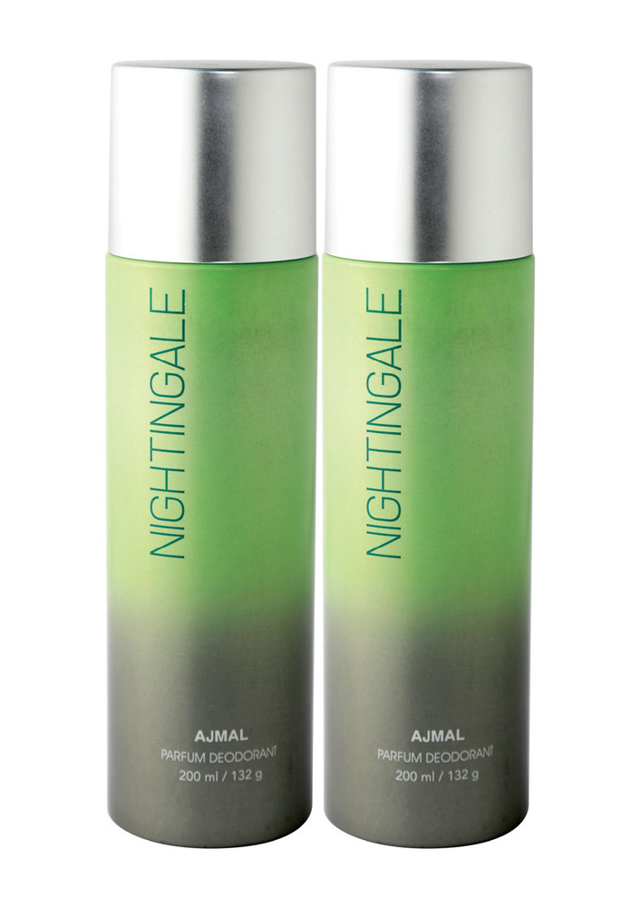 Ajmal Nightingale Deodorant Combo of 2 High Quality Deodorants 200ml each (Total 400ML) Gift For Men & Women  + 1 Perfume Tester