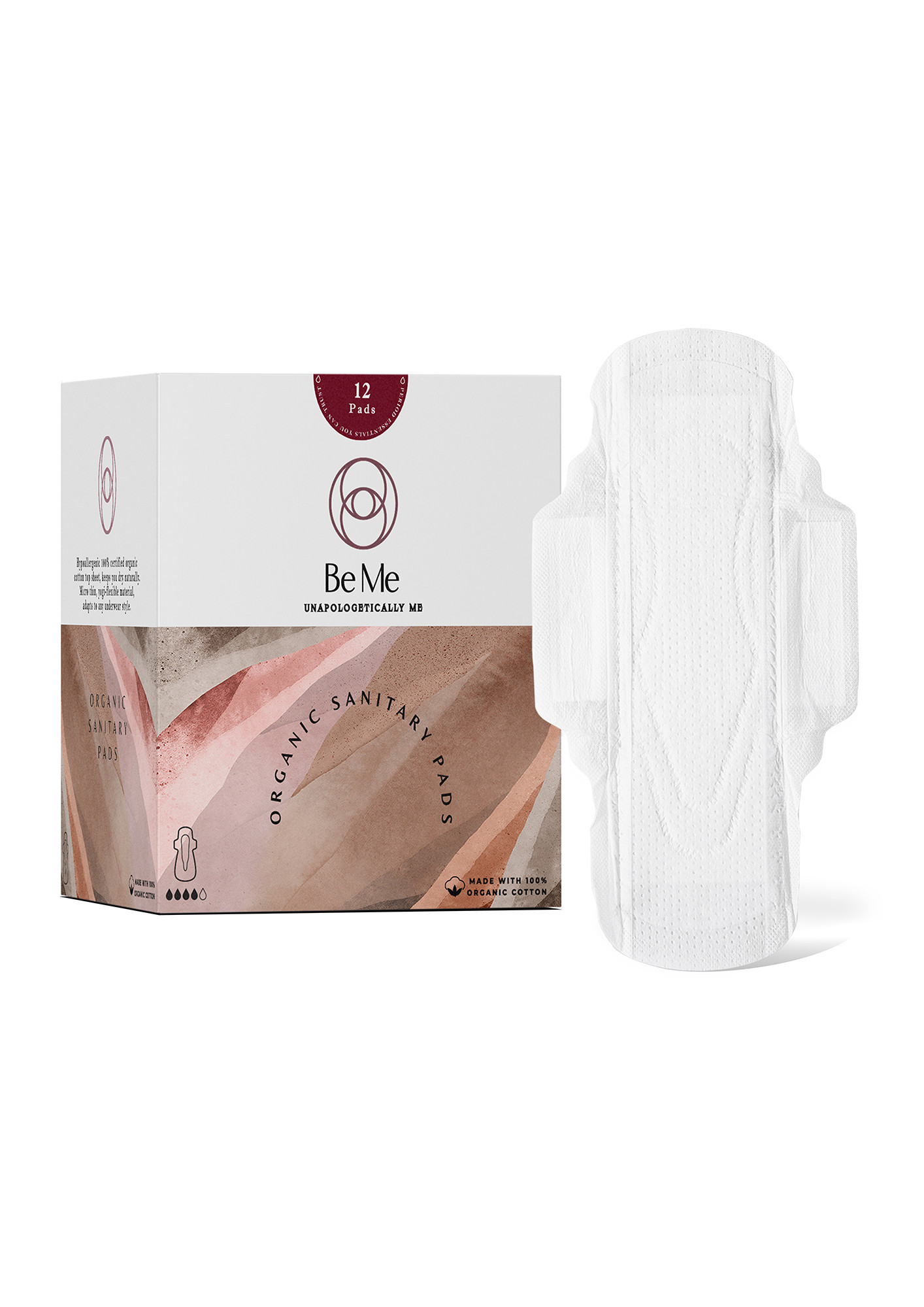 Be Me - Sanitary Pads for Women - Single Wing - For Moderate & Heavy Flow -  With Brown Disposal Pouches, Rash Free, Biodegradable, Anti Bacterial