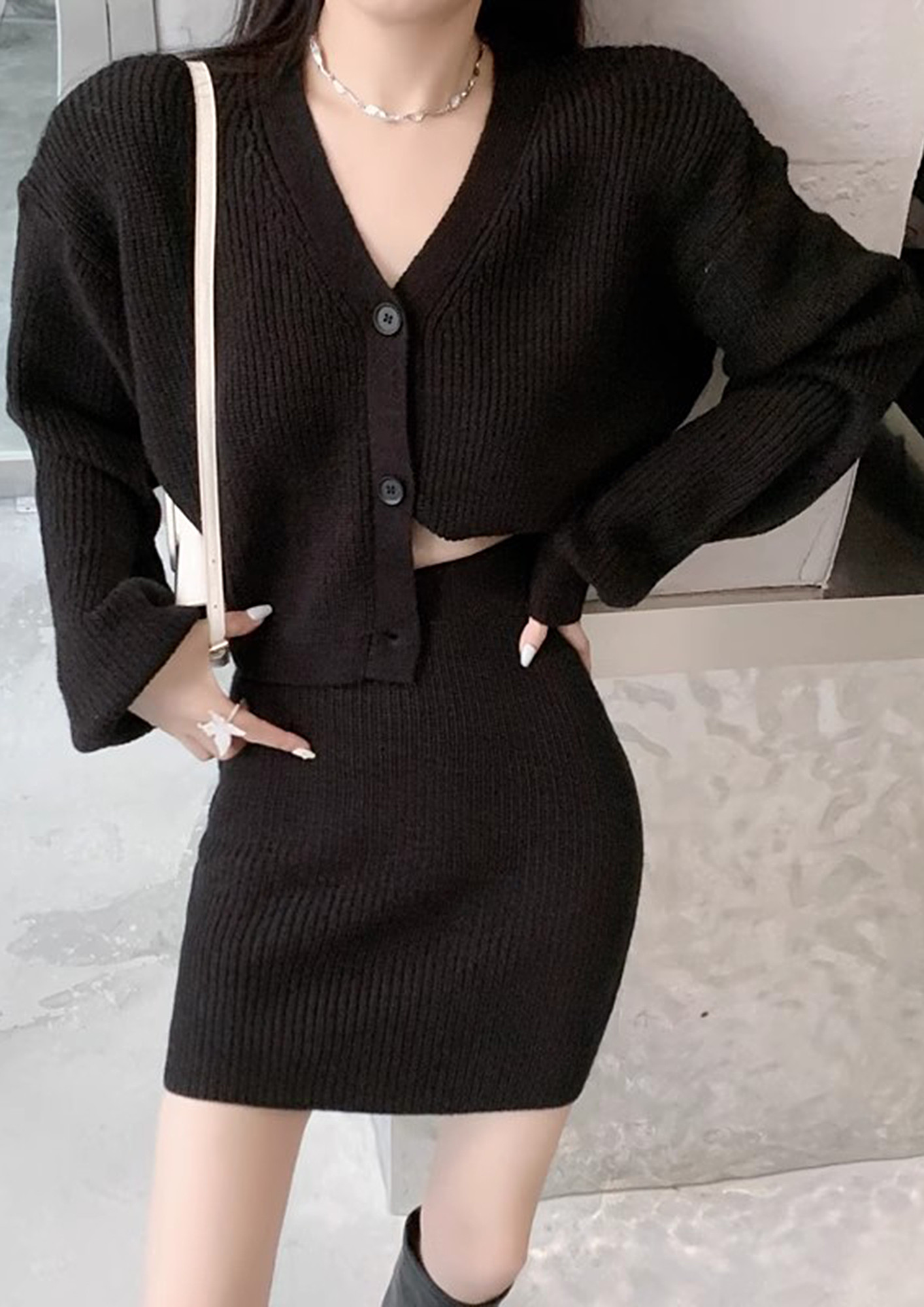 High Quality Autumn Fashion Knitted 3-Piece Set 2022 Sexy Vest + Cardigan  Sweater + Pencil Skirt Slim Fit Casual Women's Set