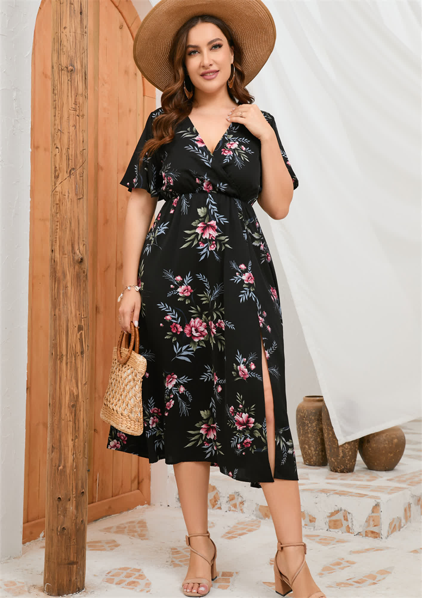 Buy GREEN OFF-SHOULDER PLUS SIZE DRESS for Women Online in India