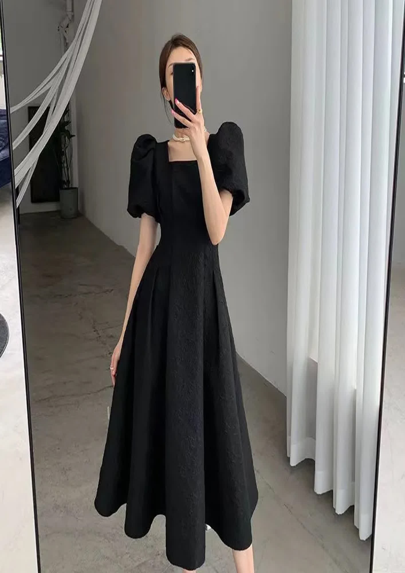 Black Printed Floral Midi Dress - Nine2Five-Clothing Brand