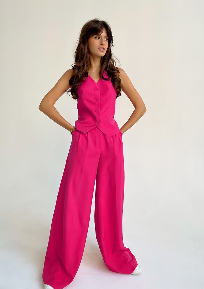 Buy PINK VEST & TROUSER CO-ORD SET for Women Online in India
