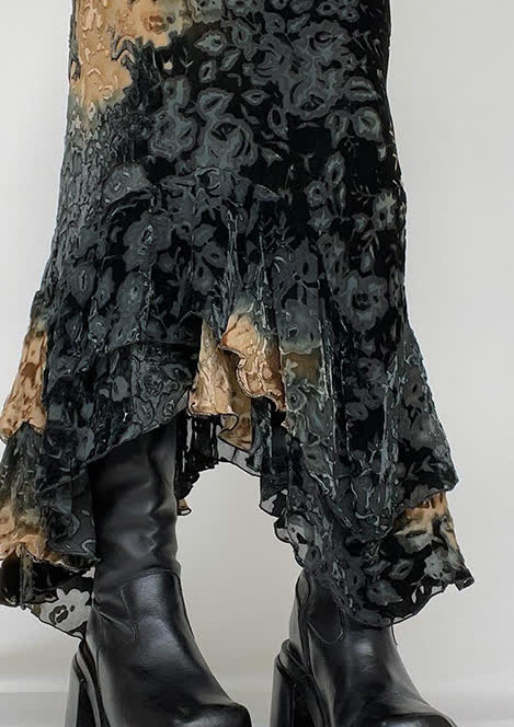 Black Mesh Maxi Skirt  Imber Vintage