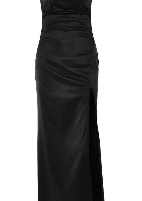 Long Off Shoulder A-line Satin Dress by Ladivine 7493 – ABC Fashion