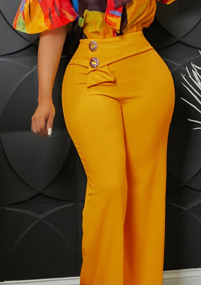 YELLOW BLOUSE AND TROUSER SET
