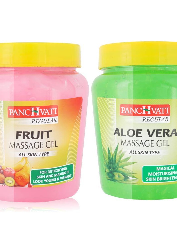 Panchvati Herbals Aloe Vera Massage Gel 500 Ml + Fruit Massage Gel 500 Ml Combo Pack Of - 2