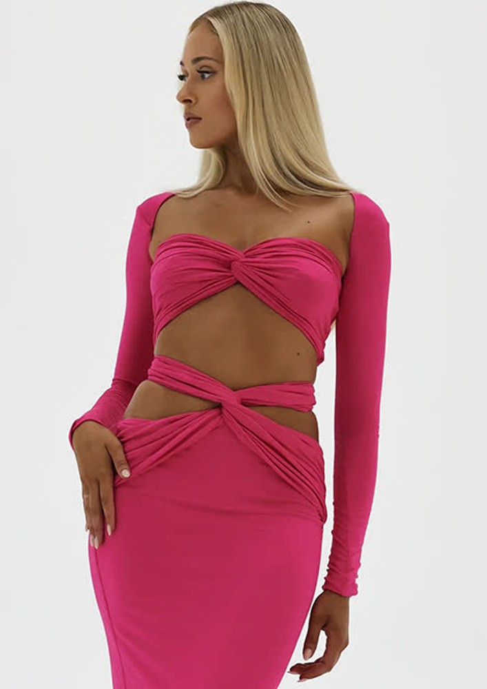 3PC CUT-OUT PINK CO-ORD SET