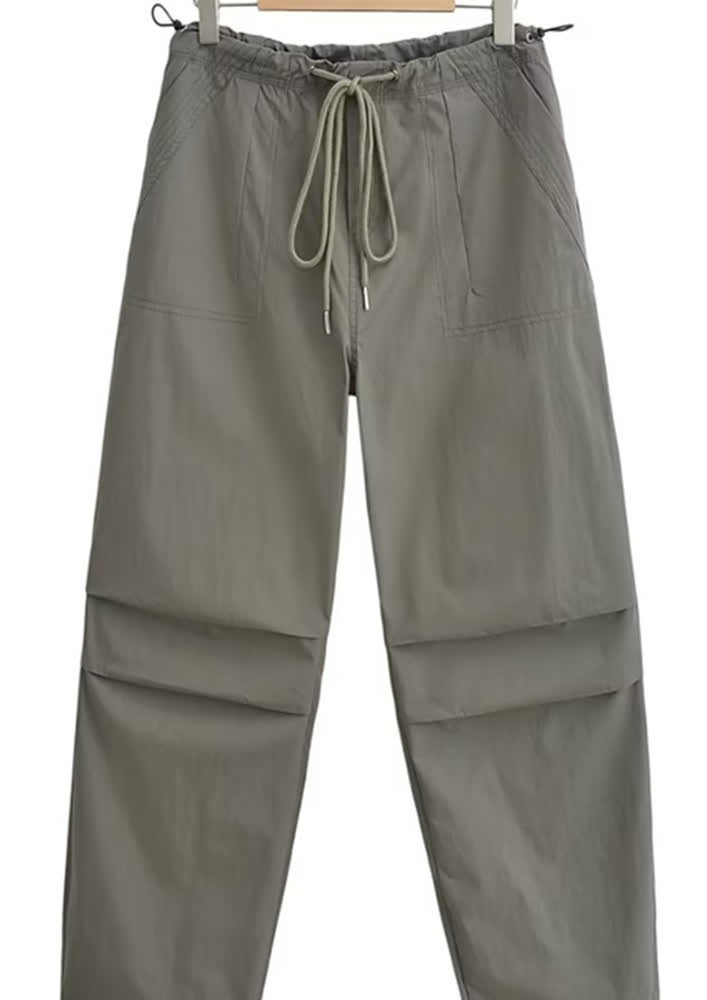 Buy ADJUSTABLE DRAWSTRING GREY PARACHUTE PANT for Women Online in India
