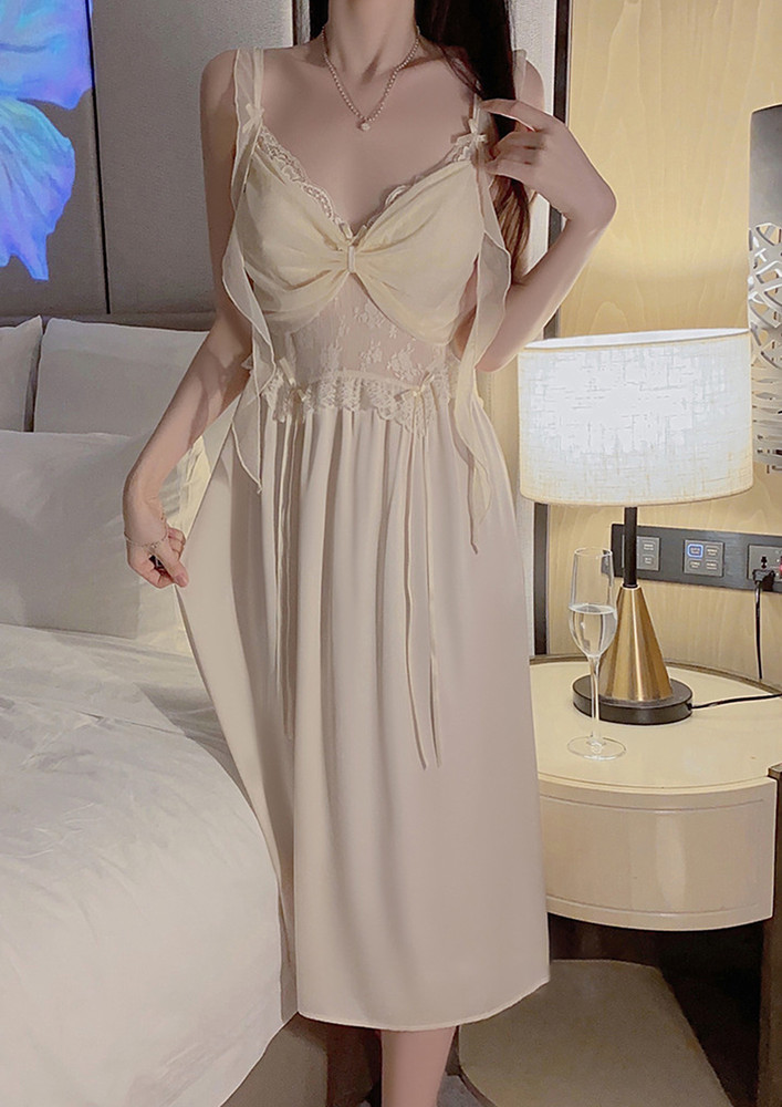 Lace & Ruffles Mid-length Comfy Nightdress