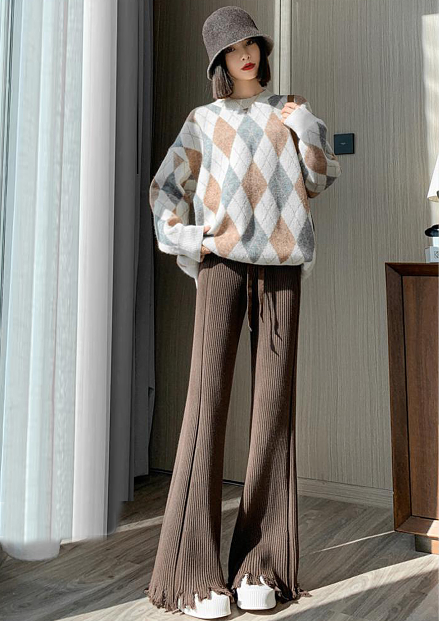 Looking Up Camel Brown Wide Leg Pants – Shop the Mint