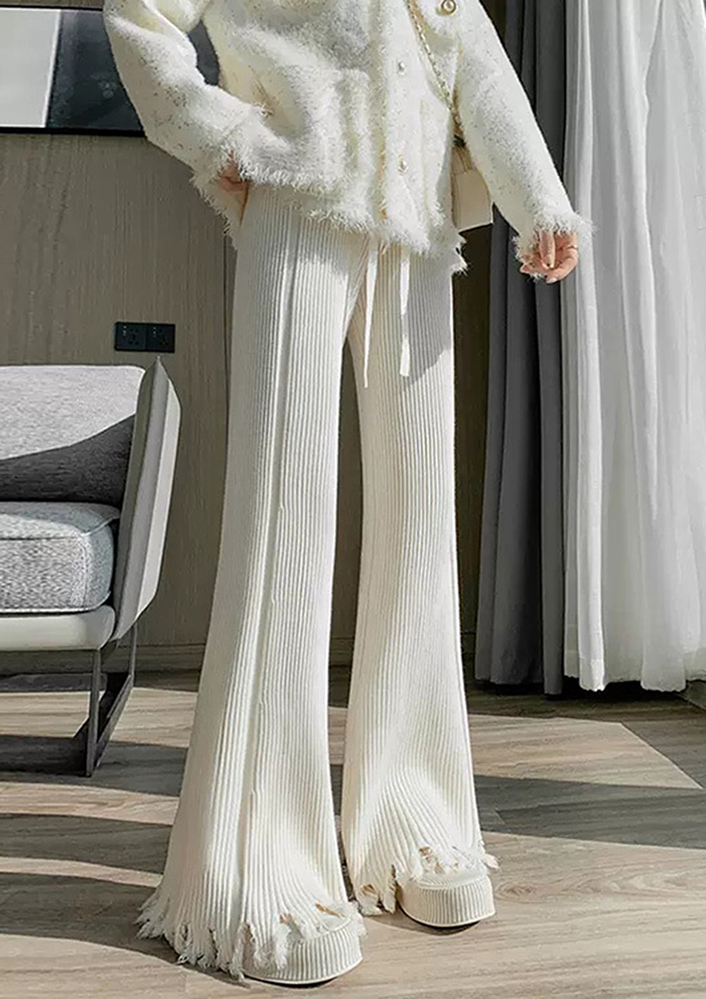 Off White Fully Embroidered Top With Trousers And Long Gilet / Jacket -  Jasmine Bains