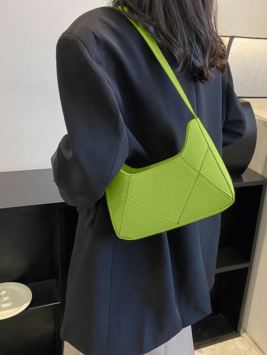 Plus Size Neon Green Faux Croc Shoulder Bag | Yours Clothing