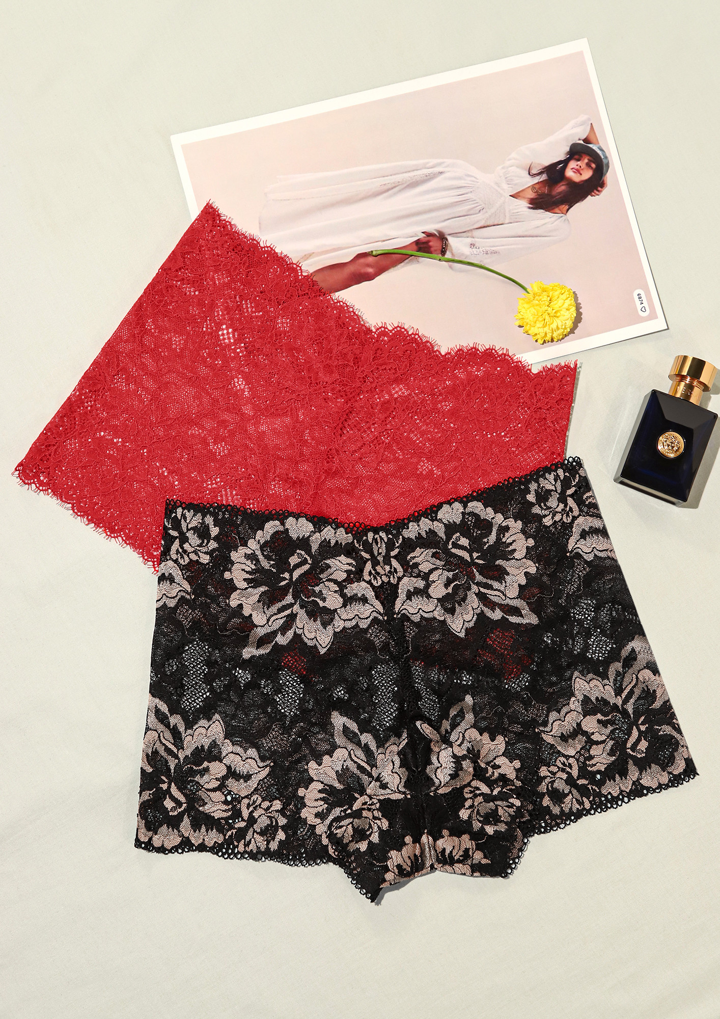 DATE NIGHT READY FLORAL LACe BOY SHORTS COMBO
