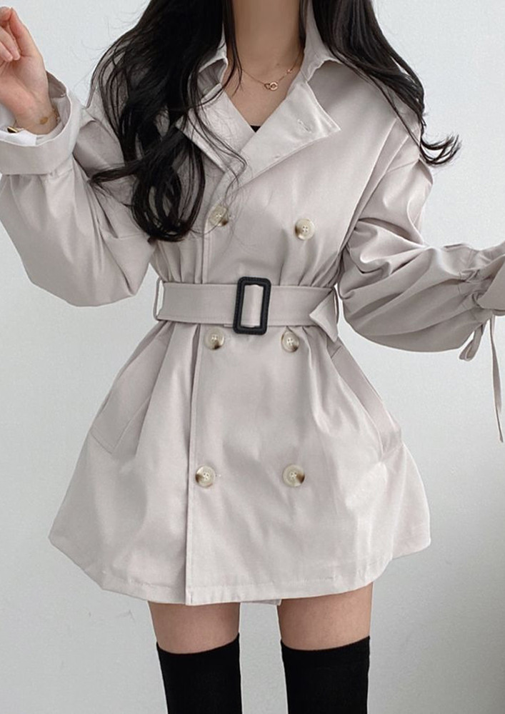 WHITE DOUBLE-BREASTED FS JACKET DRESS