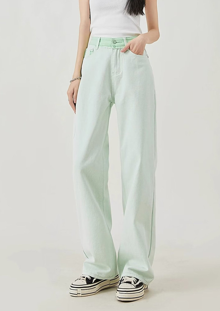 Sure And Steady High Waist Trousers In Sage