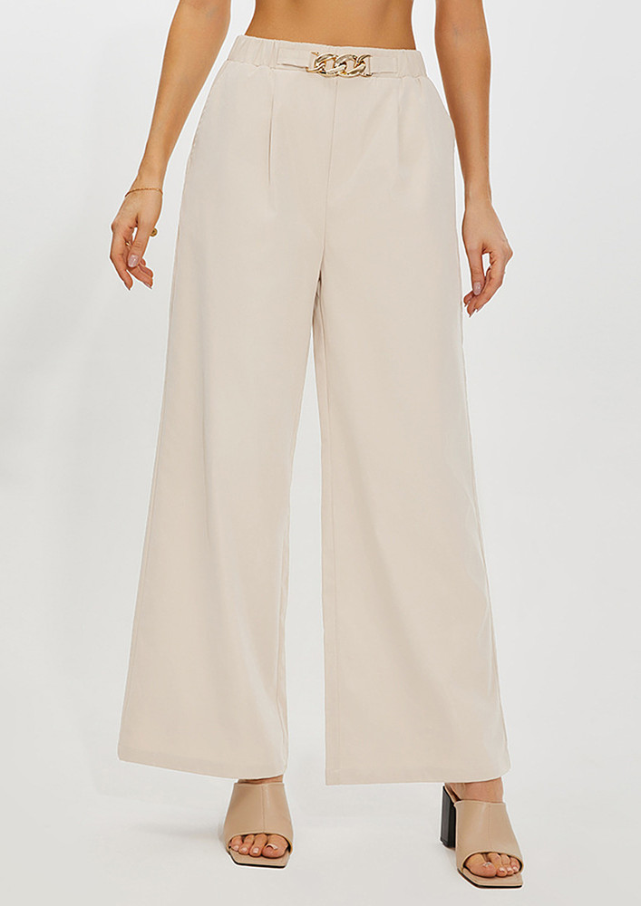 METAL CHAIN-DETAILED WIDE TROUSERS