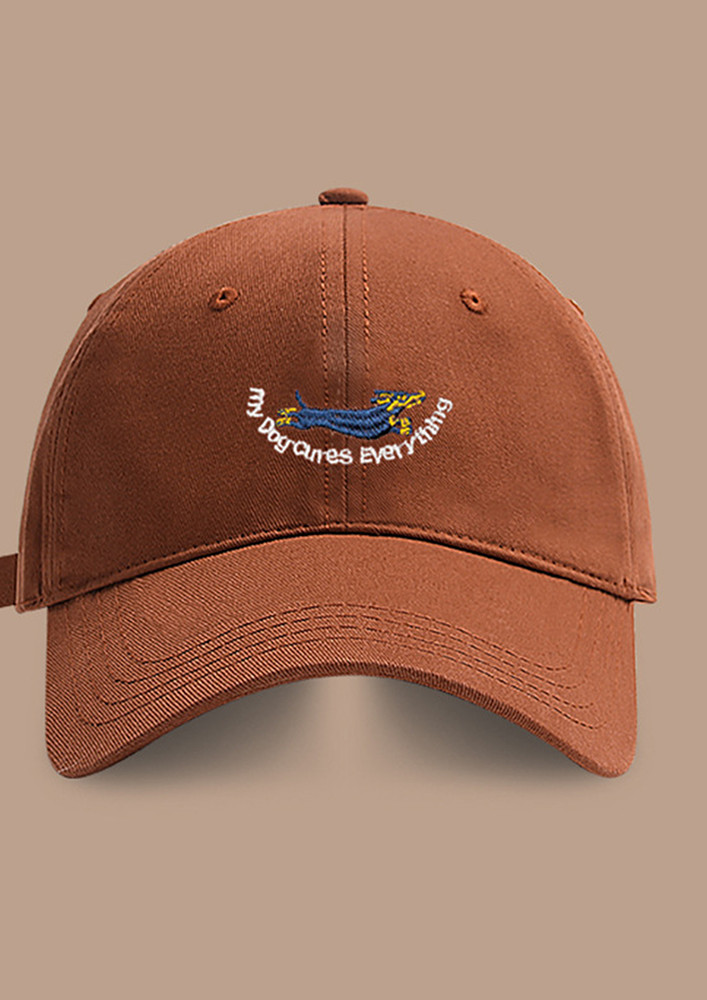 EMBROIDERED ORANGE COTTON CAP