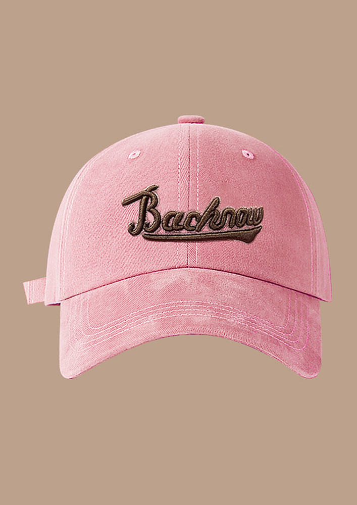 PINK EMBROIDERED COTTON CAP