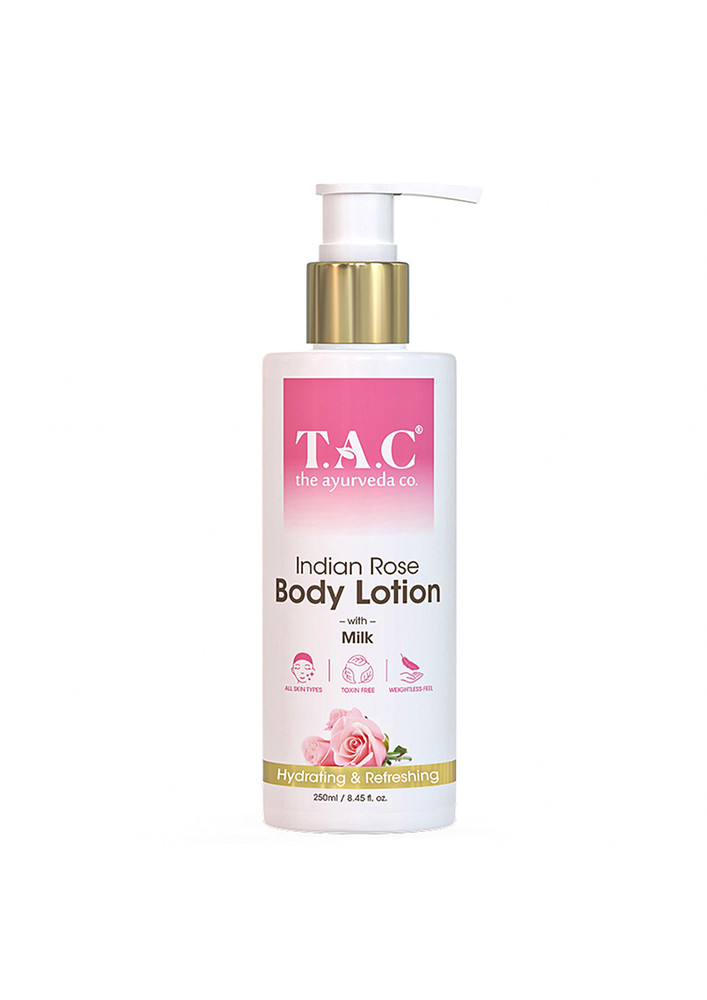 TAC - The Ayurveda Co. Indian Rose Body Lotion with Milk Extract For Dry & Moisturization - 250ml