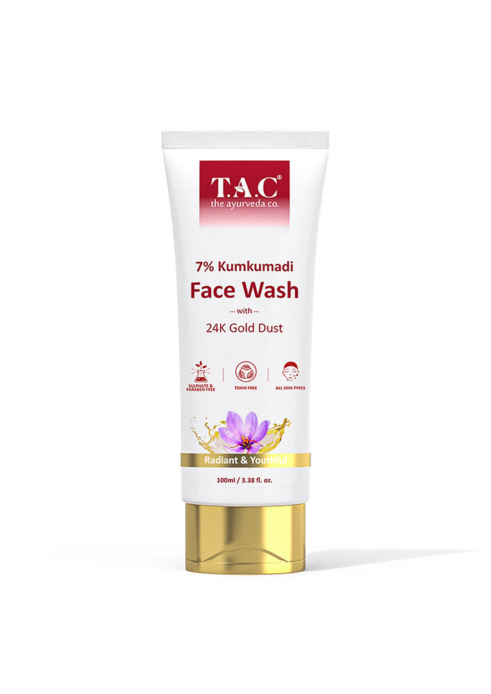 TAC - The Ayurveda Co. 7% Kumkumadi Face Wash For Glowing Skin - 100ml