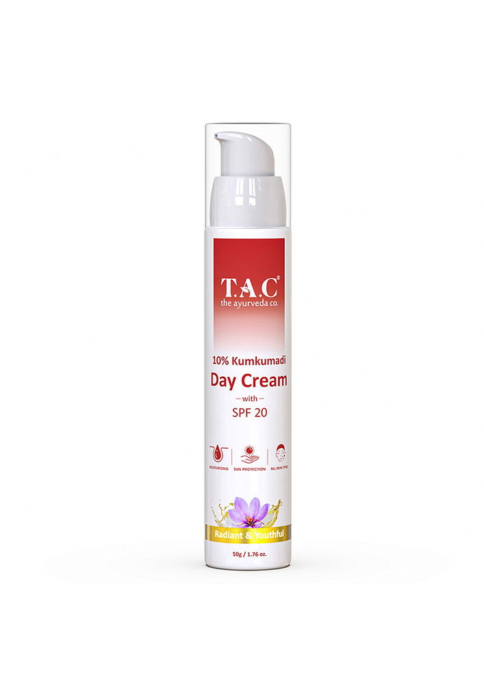 TAC - The Ayurveda Co. Kumkumadi Day Cream For Glowing Skin with SPF 20 - 50g