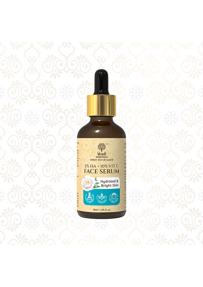Khadi Essentials 2% HA + 10% Vitamin C Face Serum For Hydrated & Bright Skin - 30ml