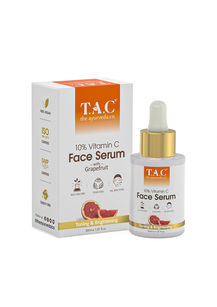 TAC - The Ayurveda Co. 10% Vitamin C Face Serum For Anti Aging & Wrinkles - 30ml