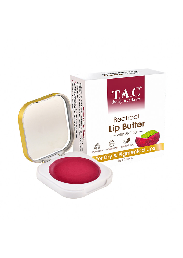 TAC - The Ayurveda Co. Beetroot Lip Balm For Dry Lips with Shea Butter - 5g