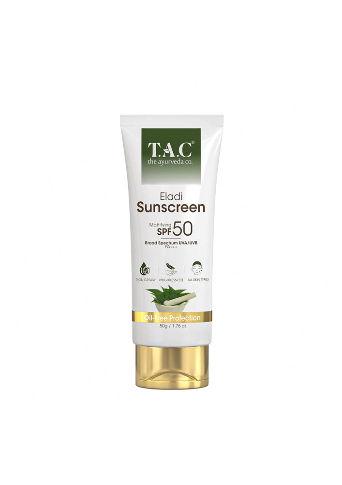 TAC - The Ayurveda Co. Eladi Sunscreen Matifying SPF 50 UVA/UVB PA+++ - 50g