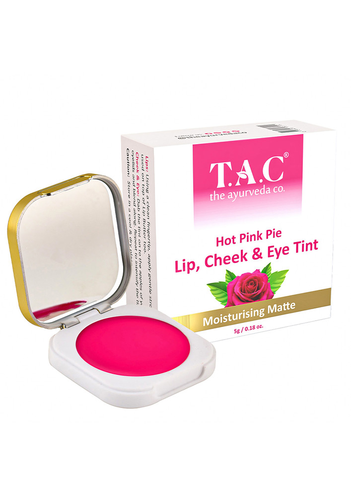 TAC - The Ayurveda Co. Hot Pink Pie Lip Cheek & Eye Tint with Moisturising Matte - 5g