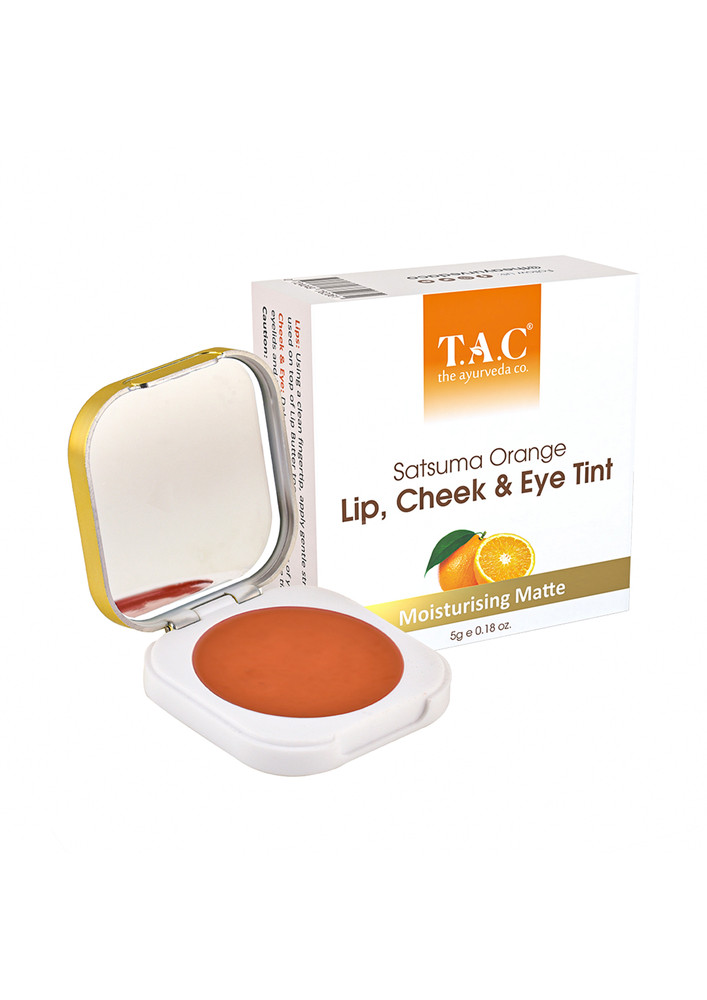 TAC - The Ayurveda Co. Satsuma Orange Lip Cheek & Eye Tint with Moisturising Matte - 5g
