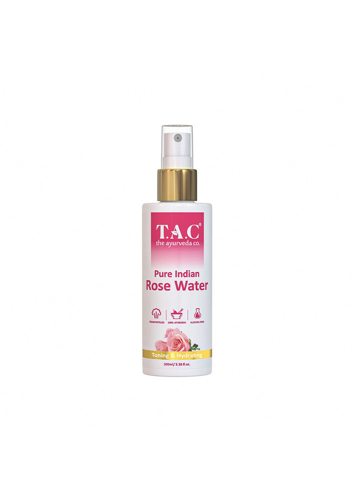 TAC - The Ayurveda Co. Pure Indian Rose Water For Toning & Hydrating Skin - 100ml