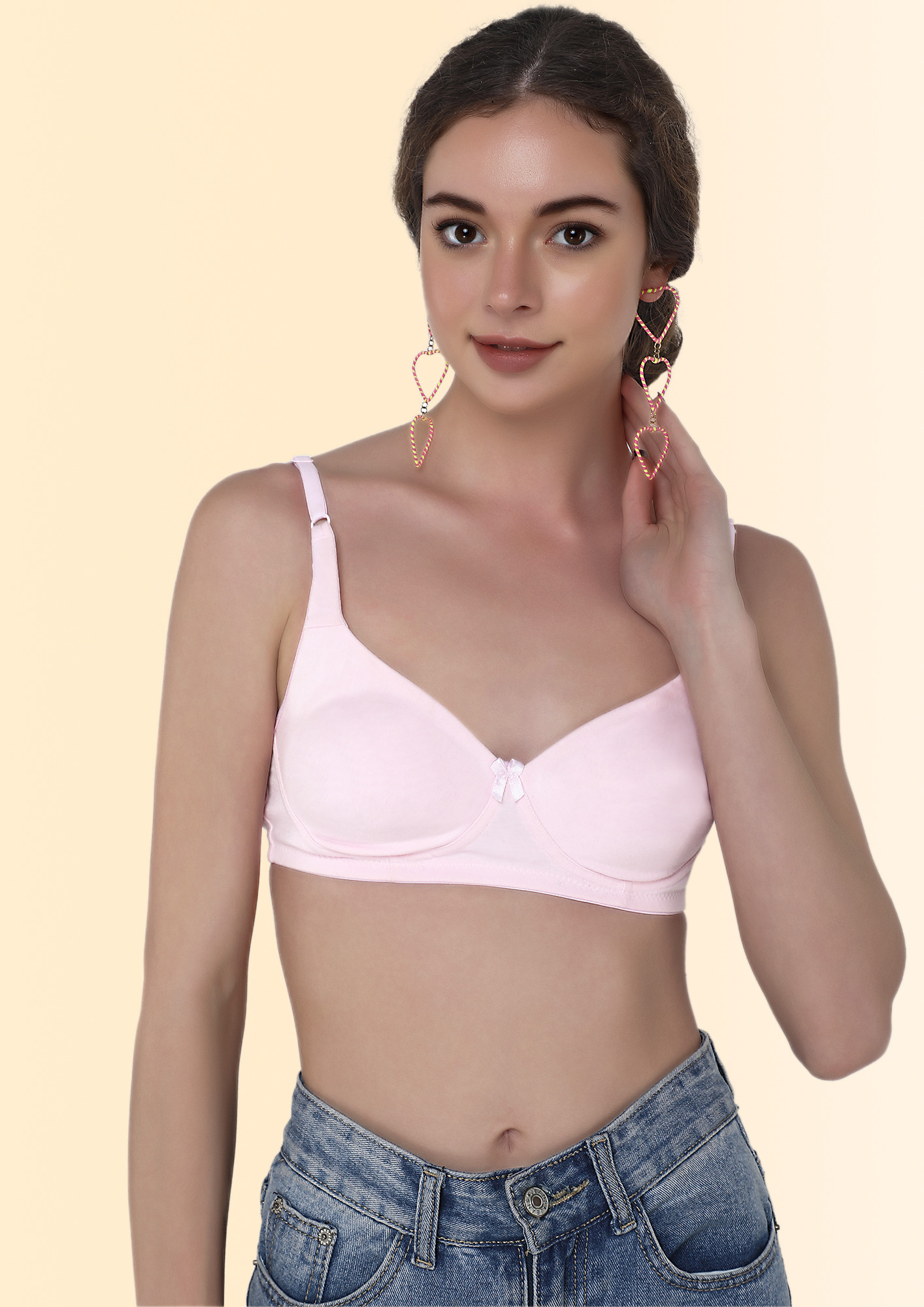 EYES ON YOU NON PADDED NON WIRED LIGHT PINK BRA