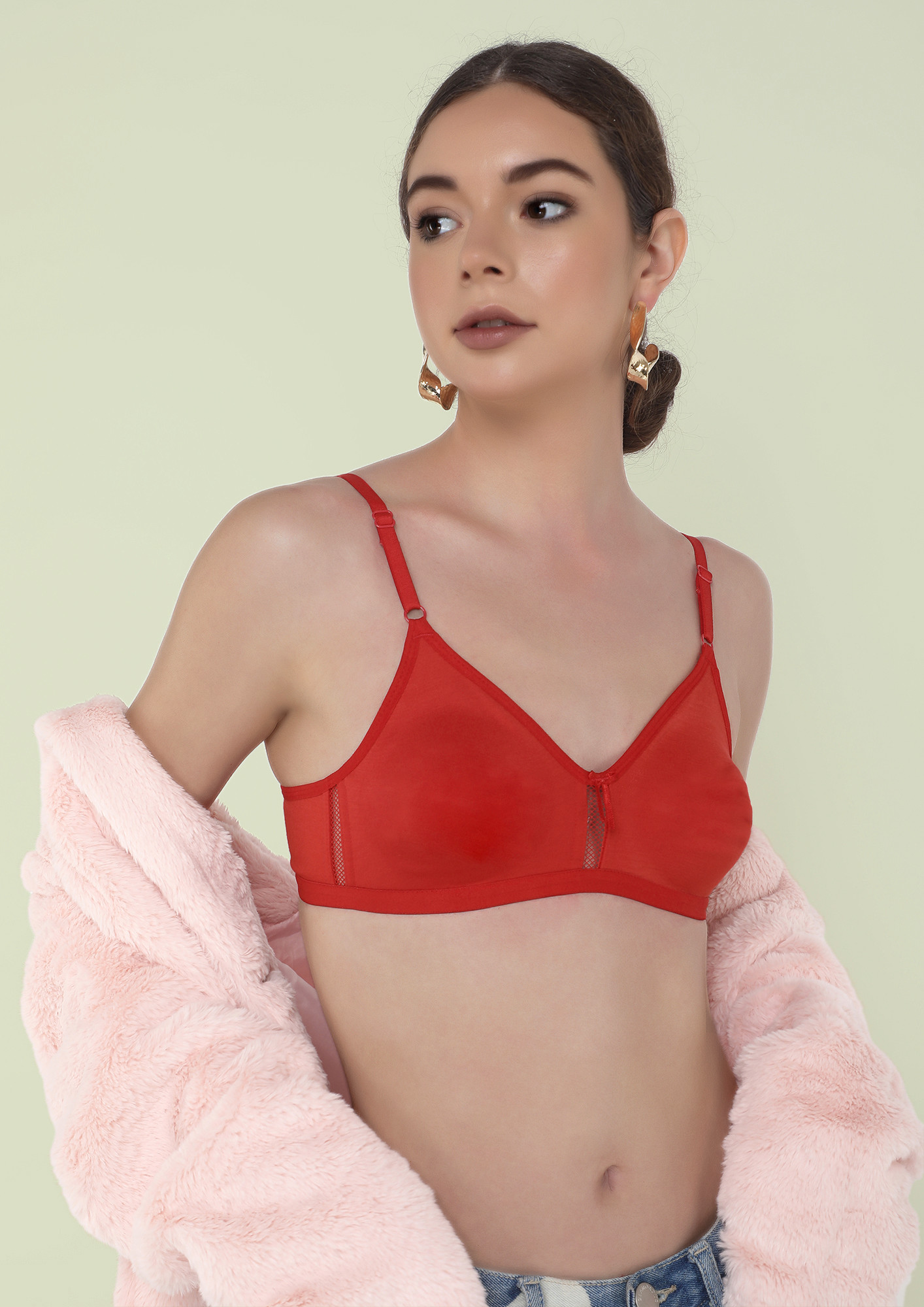 CHOOSE SOFT NON PADDED NON WIRED FULL COVERAGE RED BRA