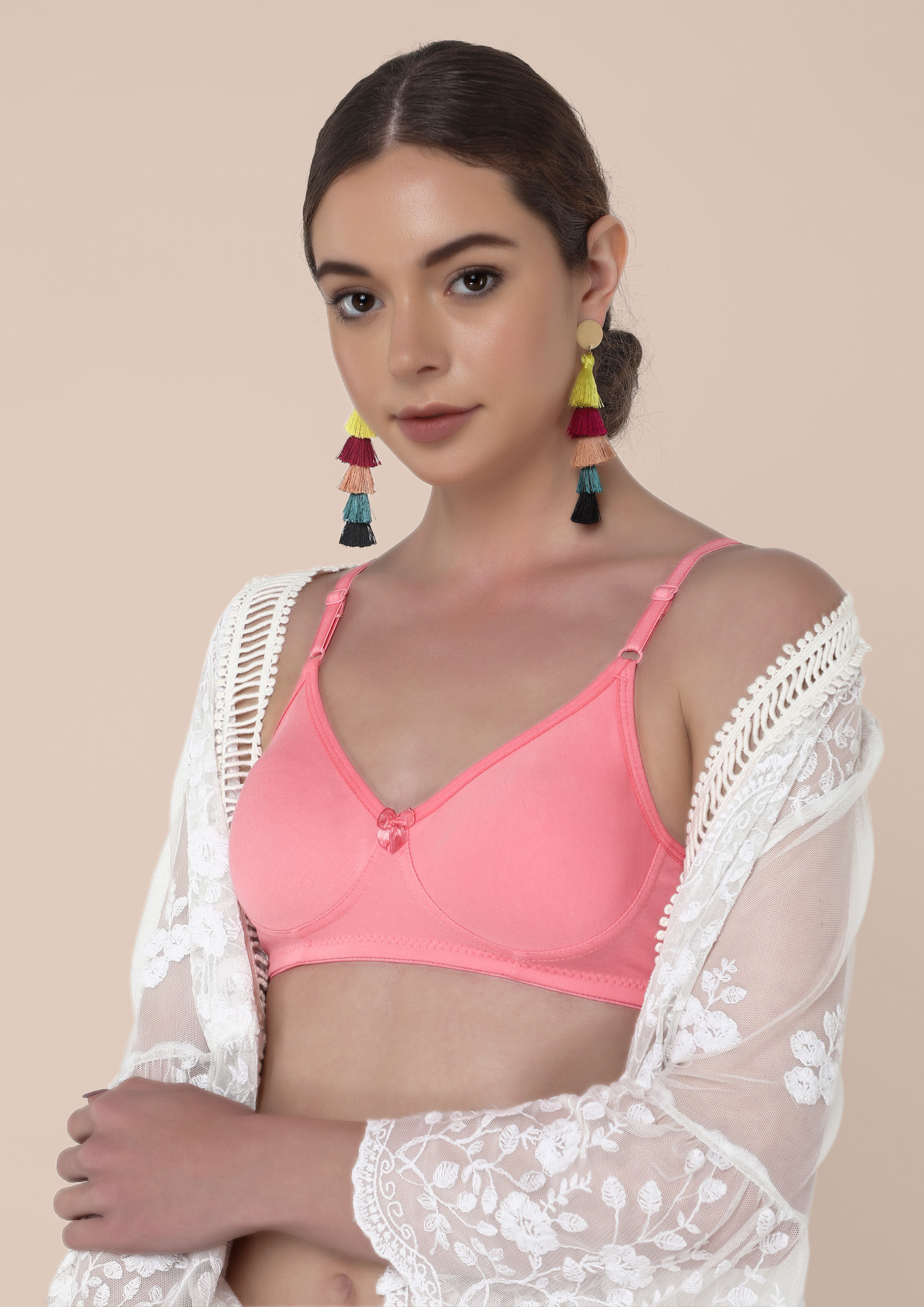 CARRY ME COMFORTABLY NON PADDED NON WIRED PINK BRA