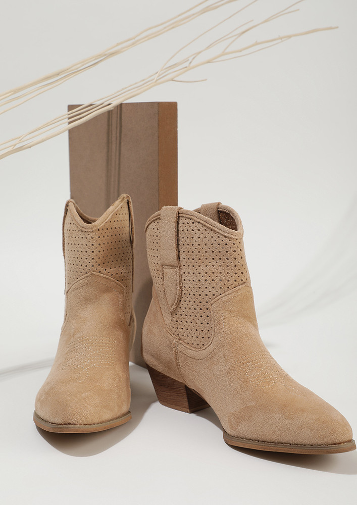 GETTING STARTED CAMEL BROWN ANKLE BOOTS