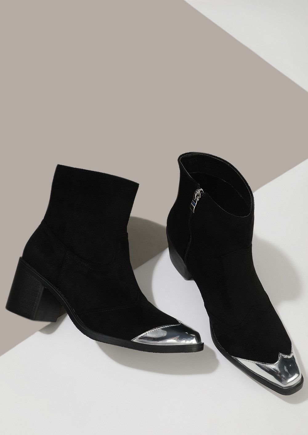 SHINE BY ME BLACK ANKLE BOOTS