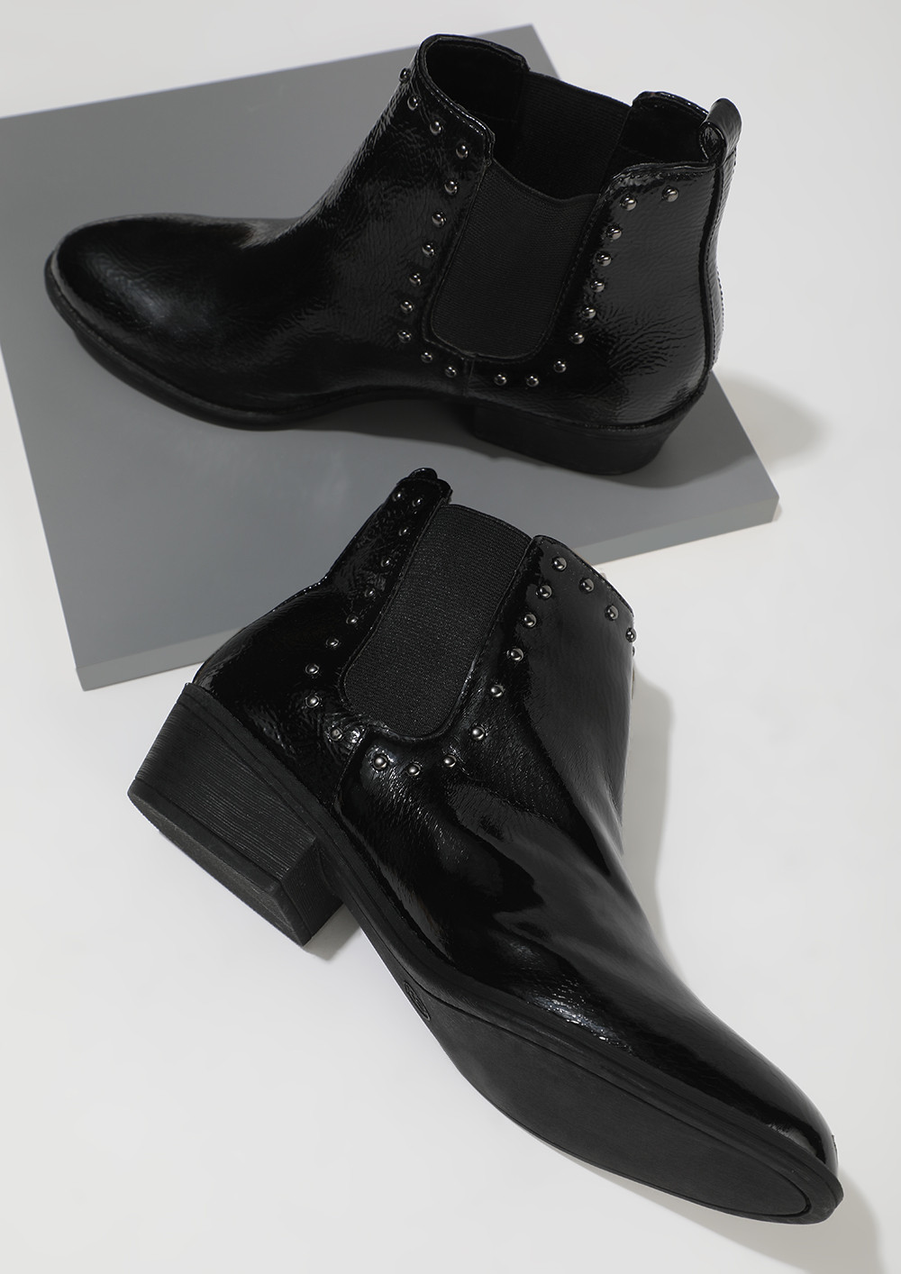 ROUGH AND TOUGH BLACK ANKLE BOOTS