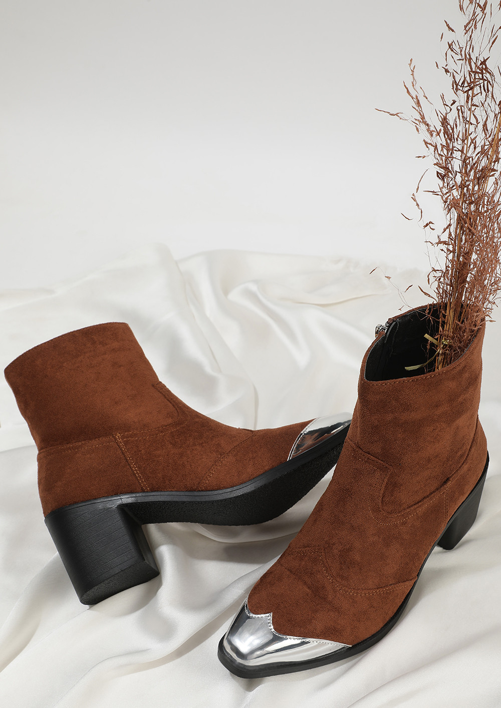 SHINE BY ME BROWN ANKLE BOOTS