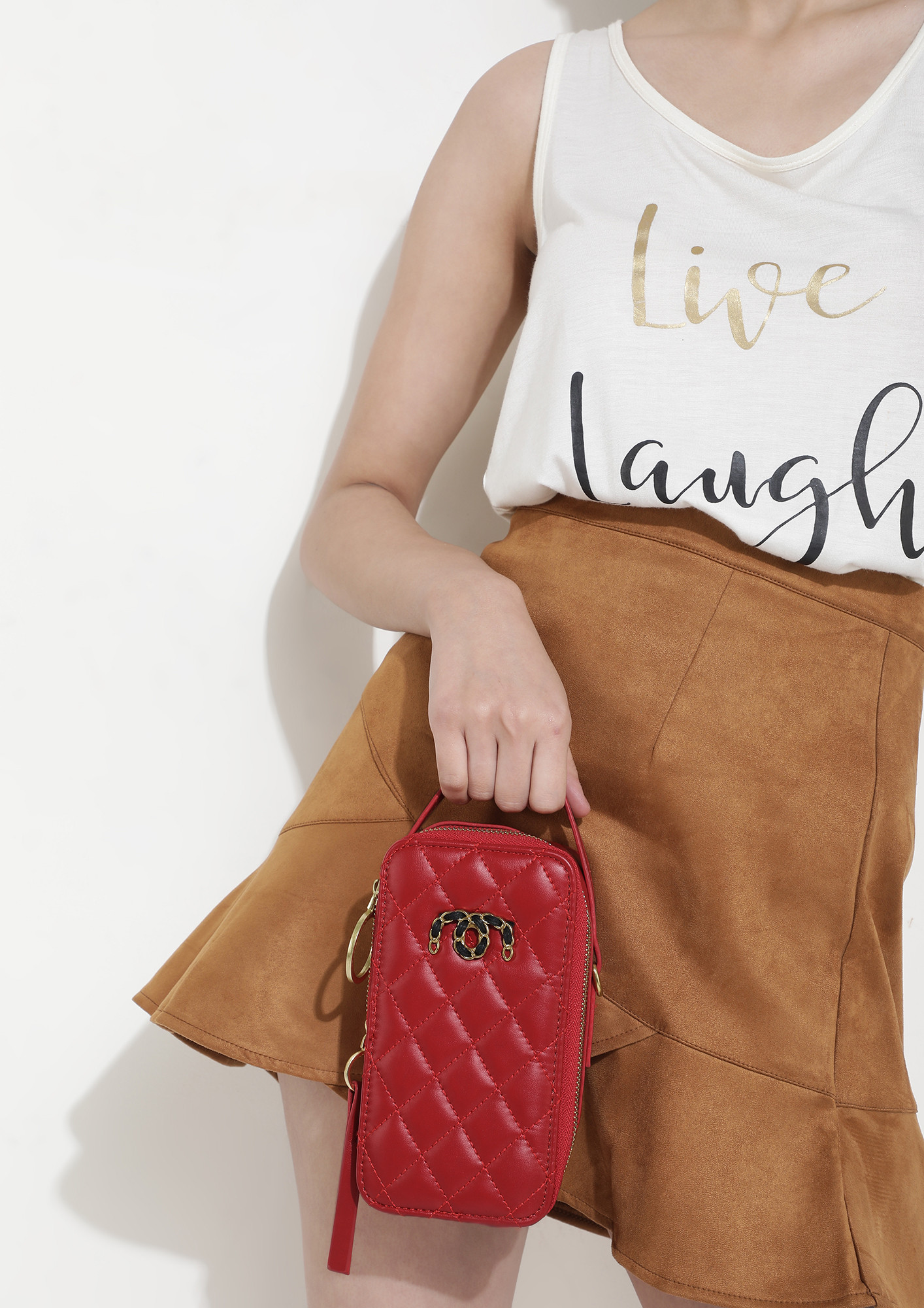 CAN'T TAKE MY EYES OFF RED SLING BAG