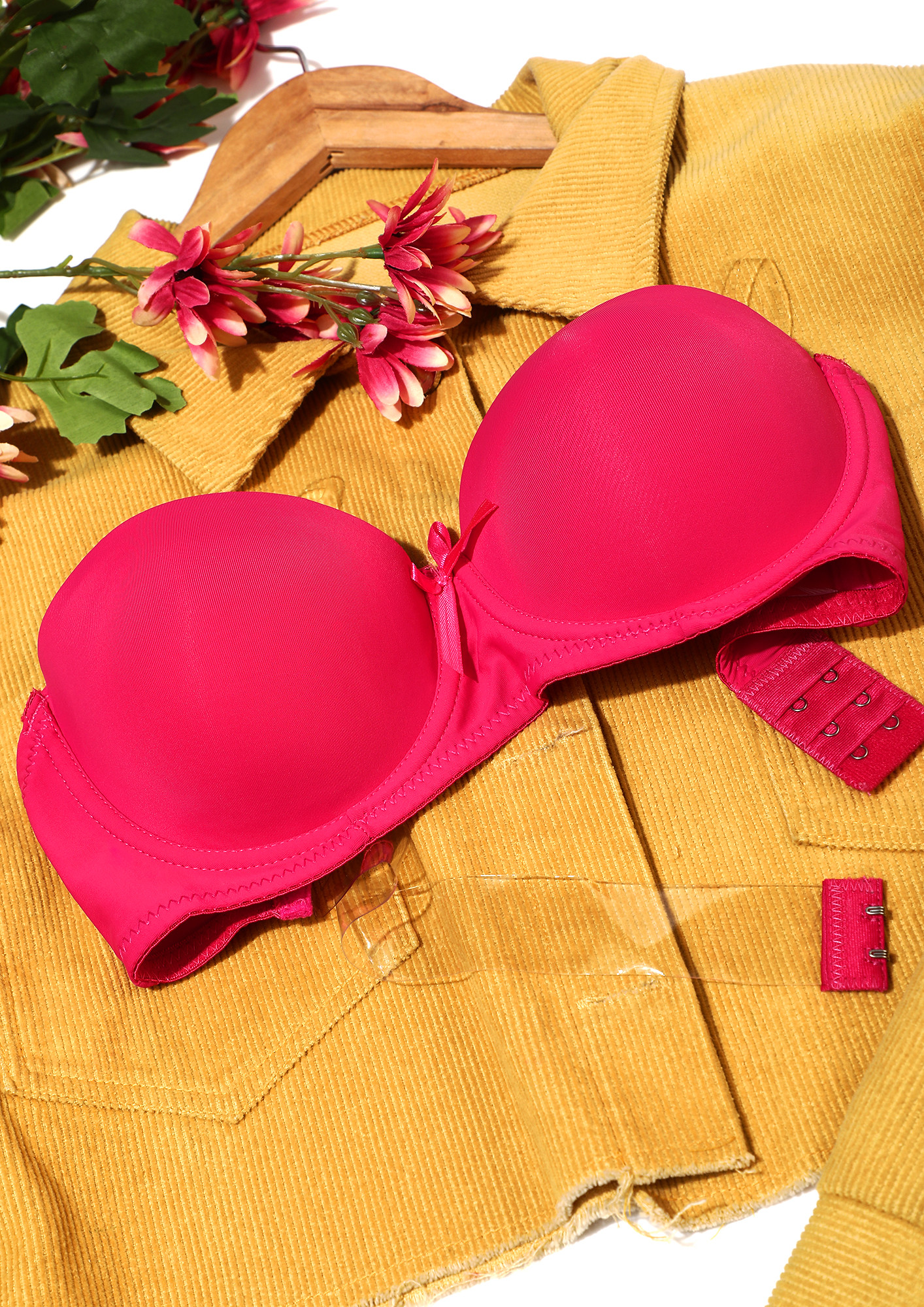 Hot pink bra