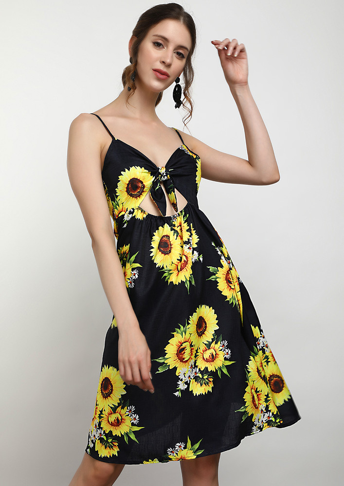 Bloom Wherever You Go Twist Knot Yellow Dress