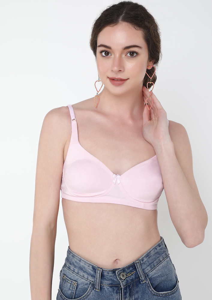 Eyes On You Non Padded Non Wired Light Pink Bra