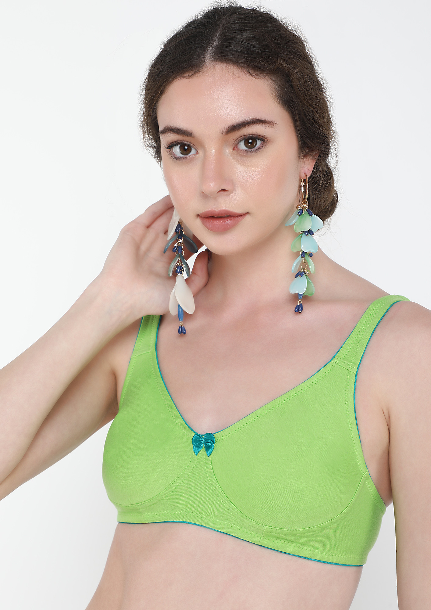 Buy IN A LUSH SHADE LIGHT GREEN NON PADDED NON WIRED BRA for Women Online  in India