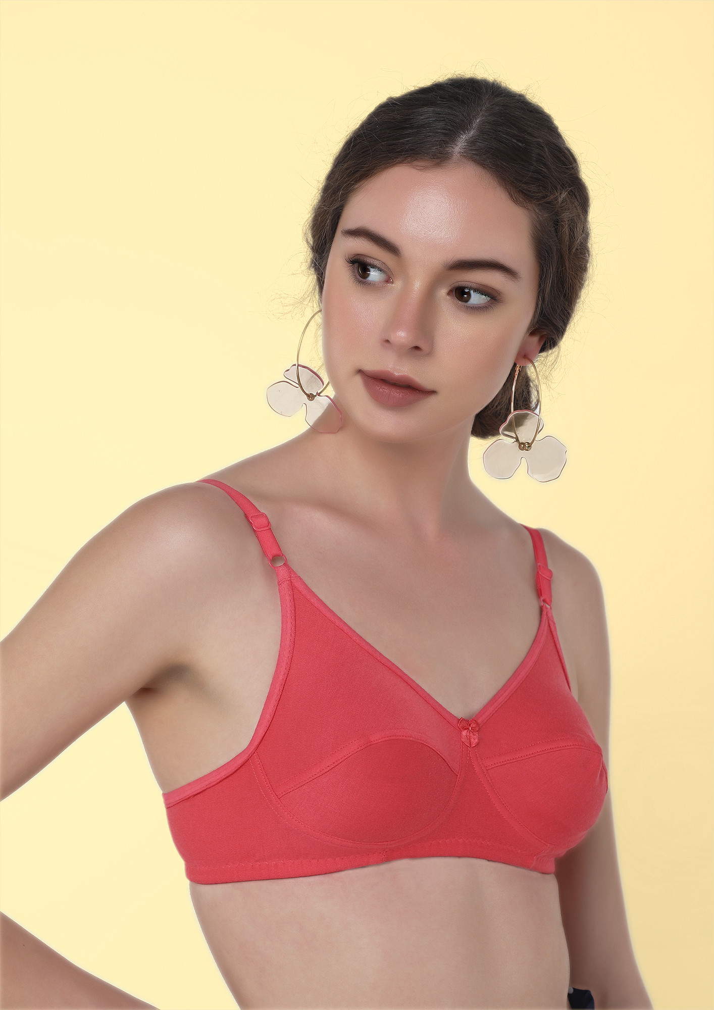 SHADES OF CORAL NON PADDED NON WIRED BRA