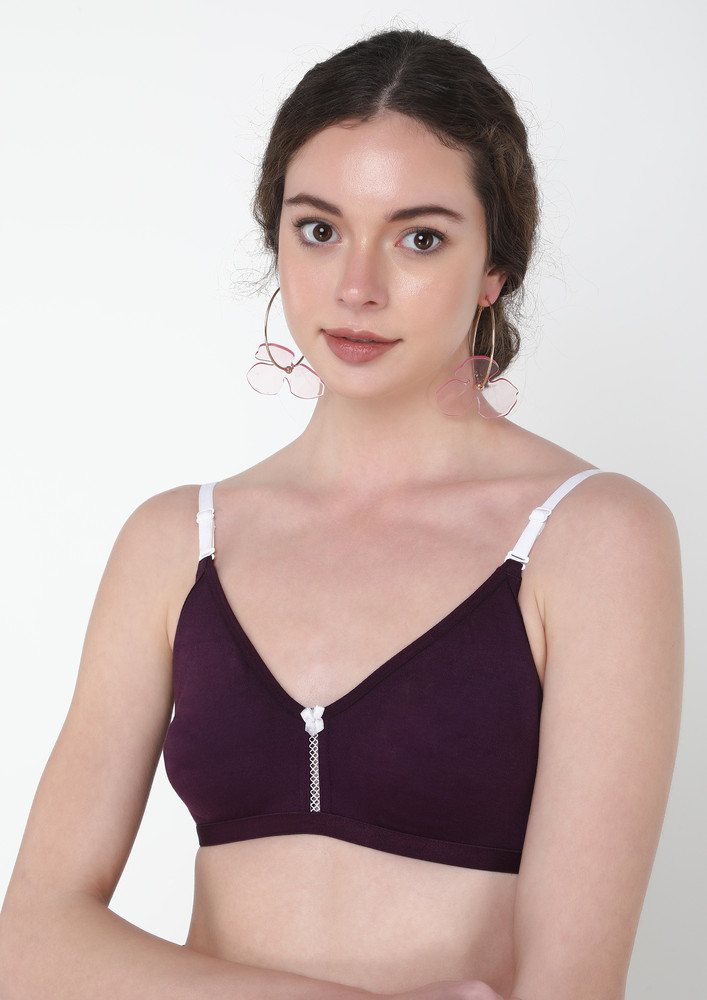Clad Comfort Non Padded Non Wired Violet Bra