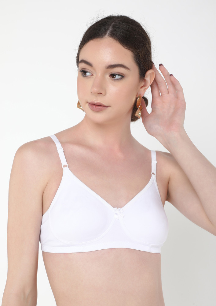 Softy Non Padded Non Wired Full Coverage White Bra